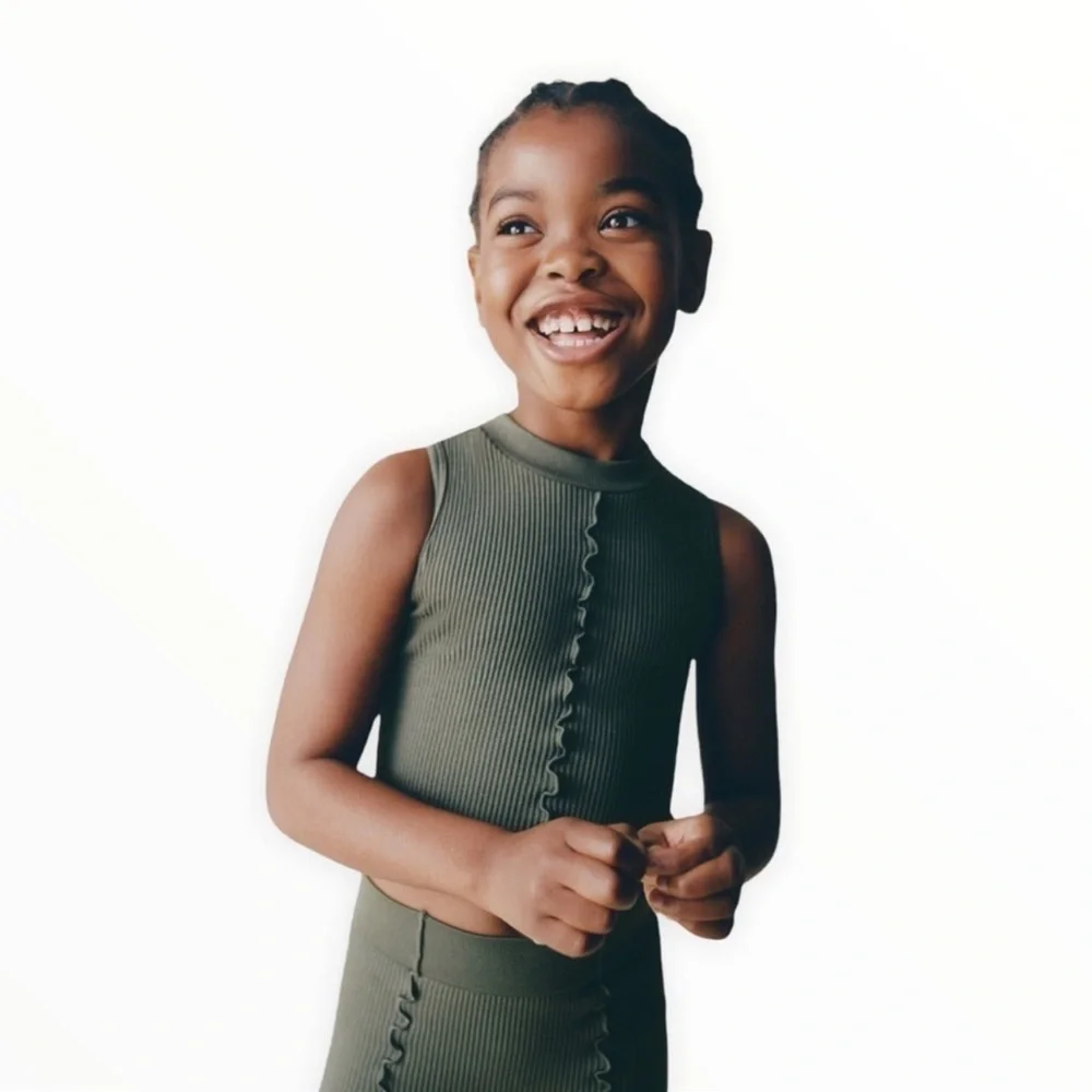 Zara Girls Ribbed Top Size 9-11